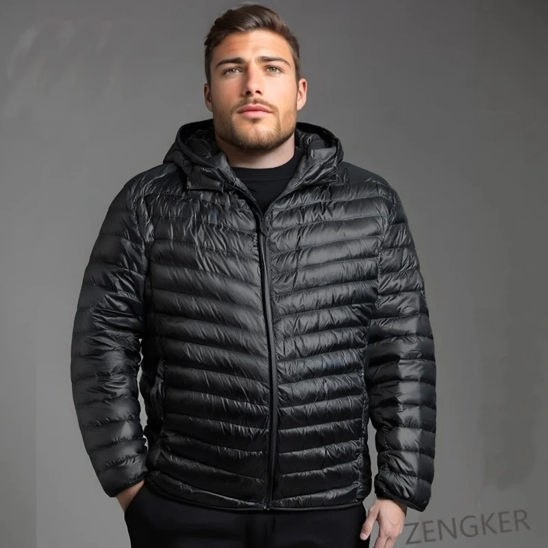 14XL oversize Lightweight down jacket hooded men's down jacket large size coat man plus size winter jacket men 12XL 11XL 10XL