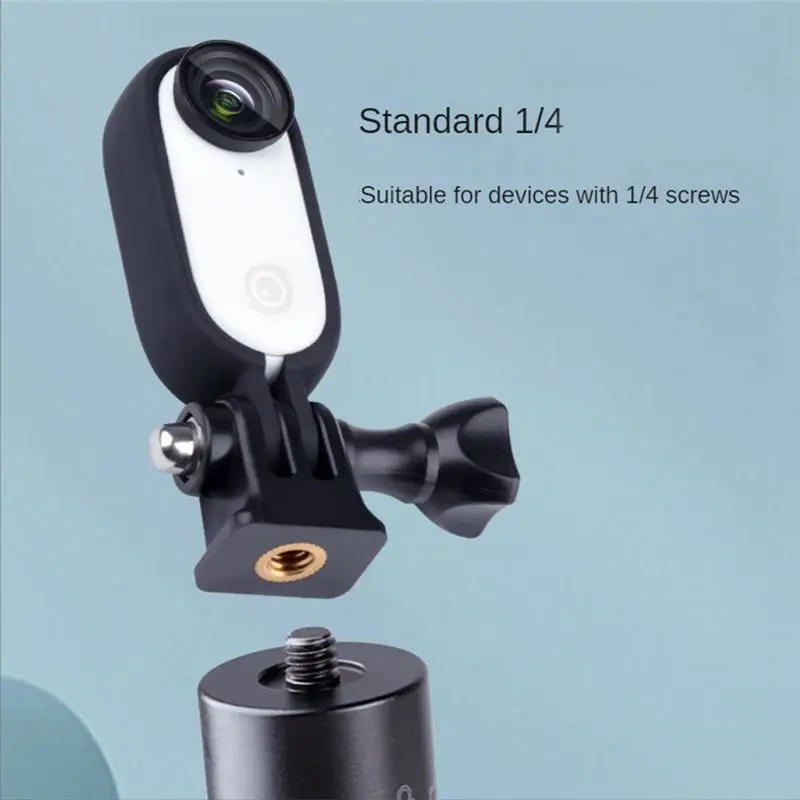 Insta360 Go2용 M05K 보호 프레임 마운트 1/4 스레드 어댑터 조정 가능한 각도 브래킷 안정기 Insta360 Go2용 2 In1