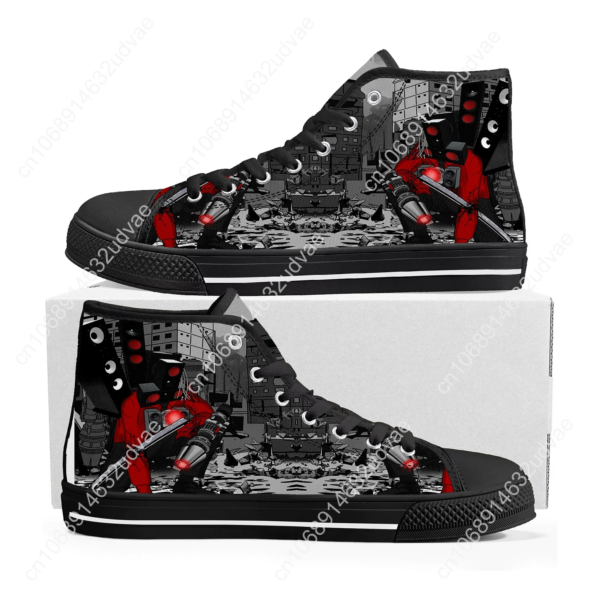 Titan Speakerman Skibidi Toilet High Top Shoes Mens Womens Teenager High Quality Sneakers Canvas Sneaker Couple Custom Shoe 2