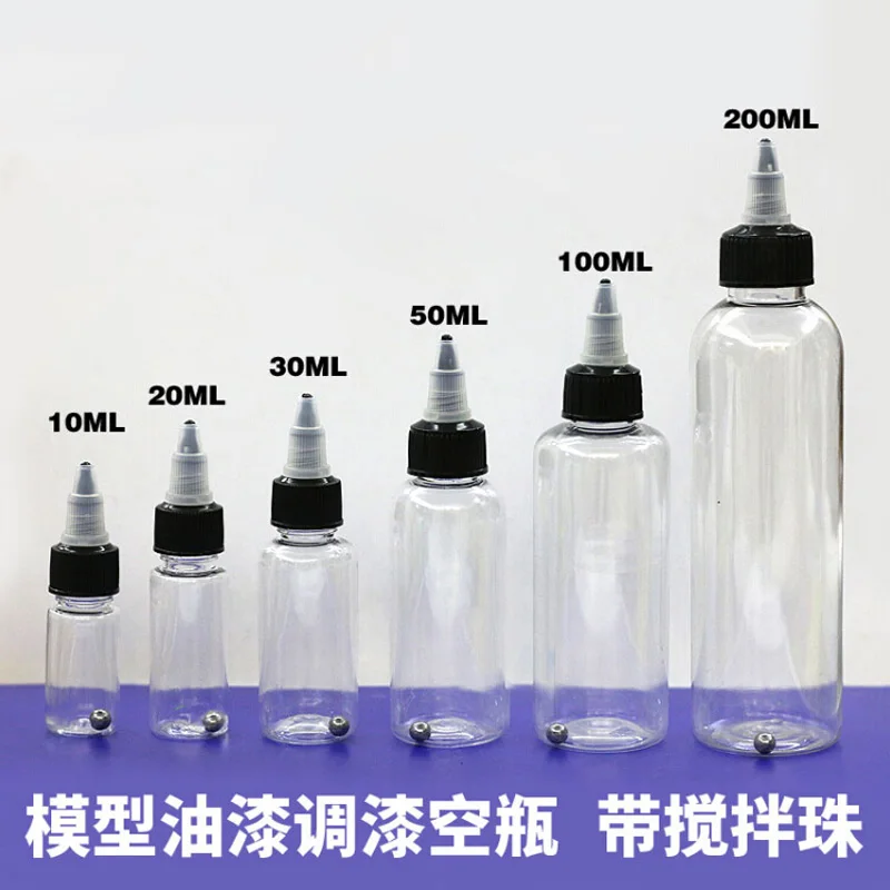 

1pcs Military Model Use Paint Bottle Corrosion Resistant Paint Empty Bottle Mixed Paint Mixing Storage Bottle With Mixing Bead