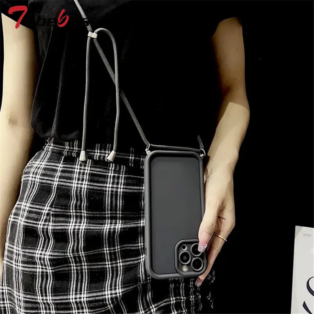 Crossbody Adjustable Lanyard Strap Rope Case - Soft Silicone Cover