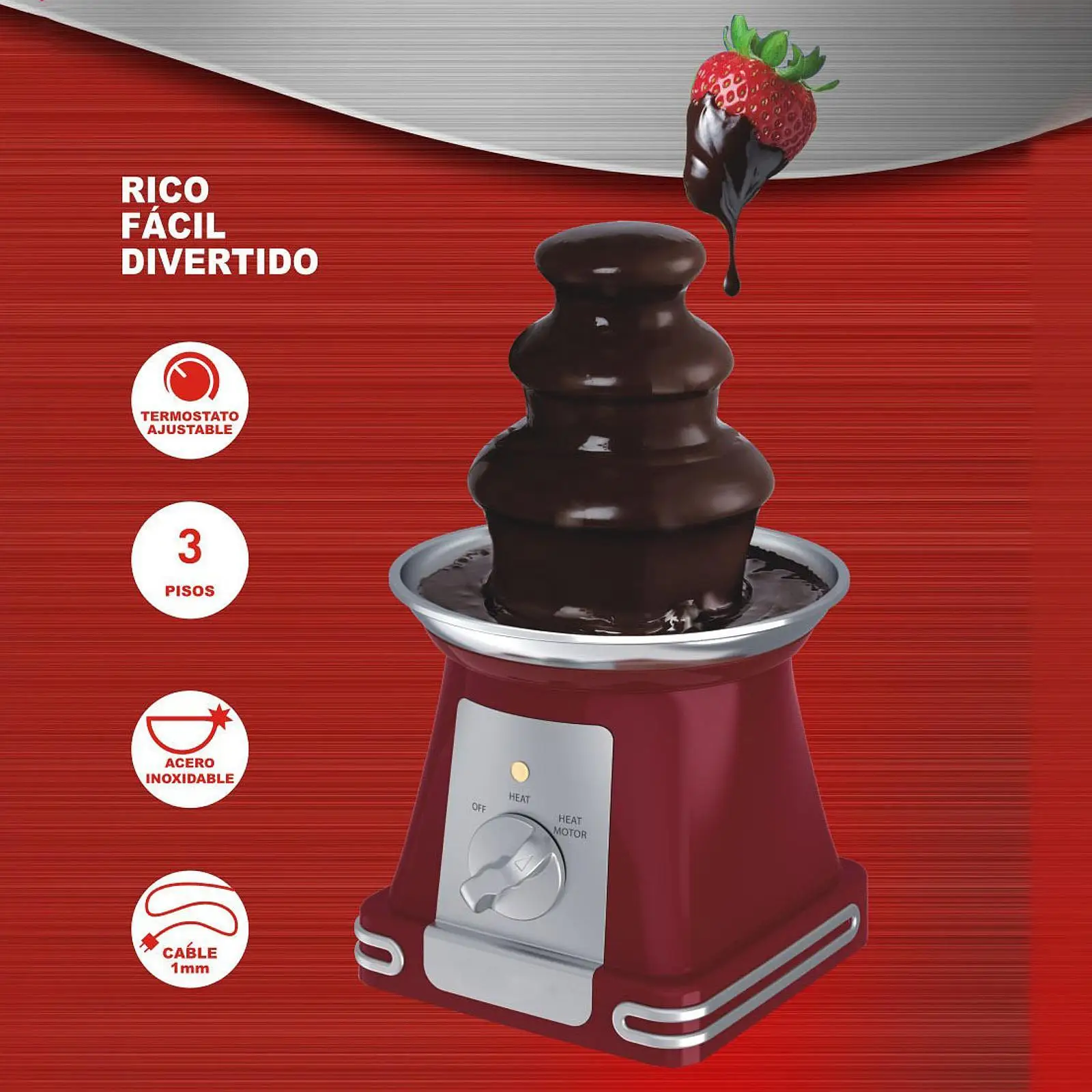 3 Tier Electric Chocolate Fondue Easy Treat Dipping Stainless Steel Cheese Melting for Birthdays and Events Parties Weddings