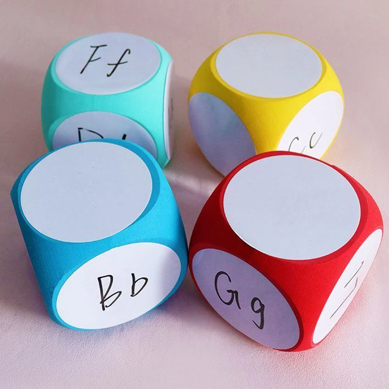 Dados De Espuma En Blanco 10x10 Cm - Para Escribir Y Borrar Con Marcador - Juegos Educativos Y Creativos