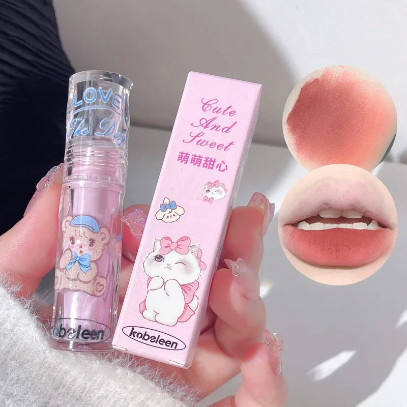 Lip Gloss Matte Velvet Lip Mud Nude Matte Peach Pink Lipstick Red Lip Glaze Korean Waterproof Lips Tint Lasting Makeup Cosmetics