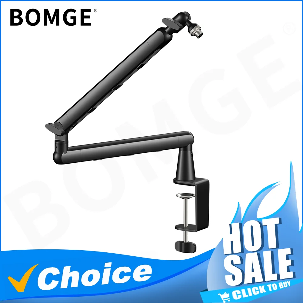 Adjustable metal suspension clip office clip microphone holder arm built-in cable management for SM7dB SM7B MV7 BETA58 E945