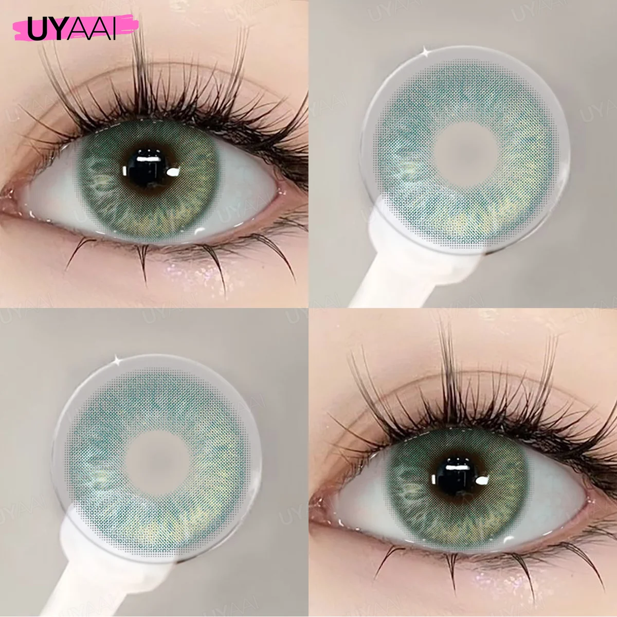 Enhanced Fashion Blue-Green Eye Color Lenses - Natural Y2K Korean Style