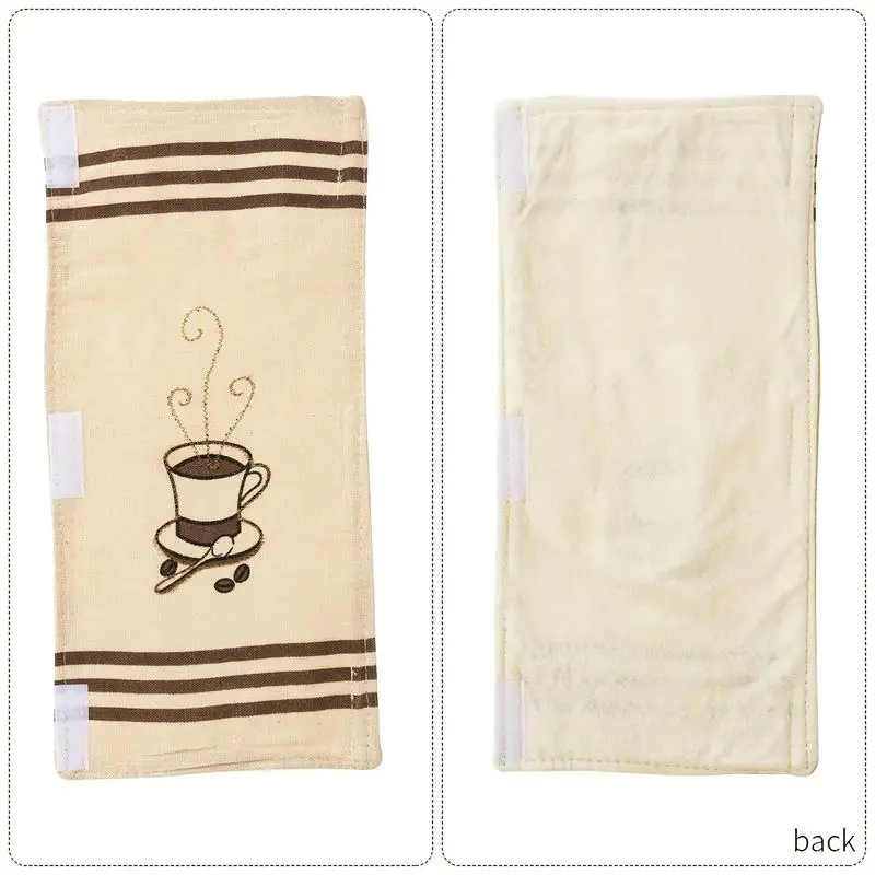 Microwave Door Cloth Protector 3pcs Coffee Bean Pattern Refrigerator Handle Protective Cover Kitchen Appliance For Preventing