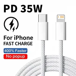 Braided 35W Fast Charge USB - C Cable - Quick Charging Data Cable, Available in 1m and 2m - 1m (Gray)