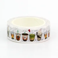 NEW 1PC 10M Decor Set of Bubble Pearl Milk Tea Coffee Washi Tape for Scrapbooking Craft   Masking Tape Cute Journal Stationery 2