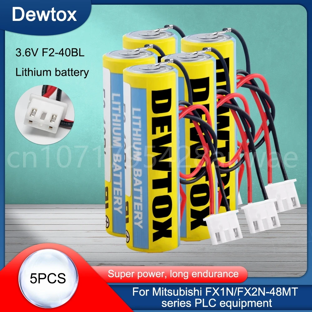

5PCS New Original F2-40BL ER6 AA 3.6V 1800mAh PLC Lithium Batteries ( Can Replace ER6C FX2N/1N ) With White plug