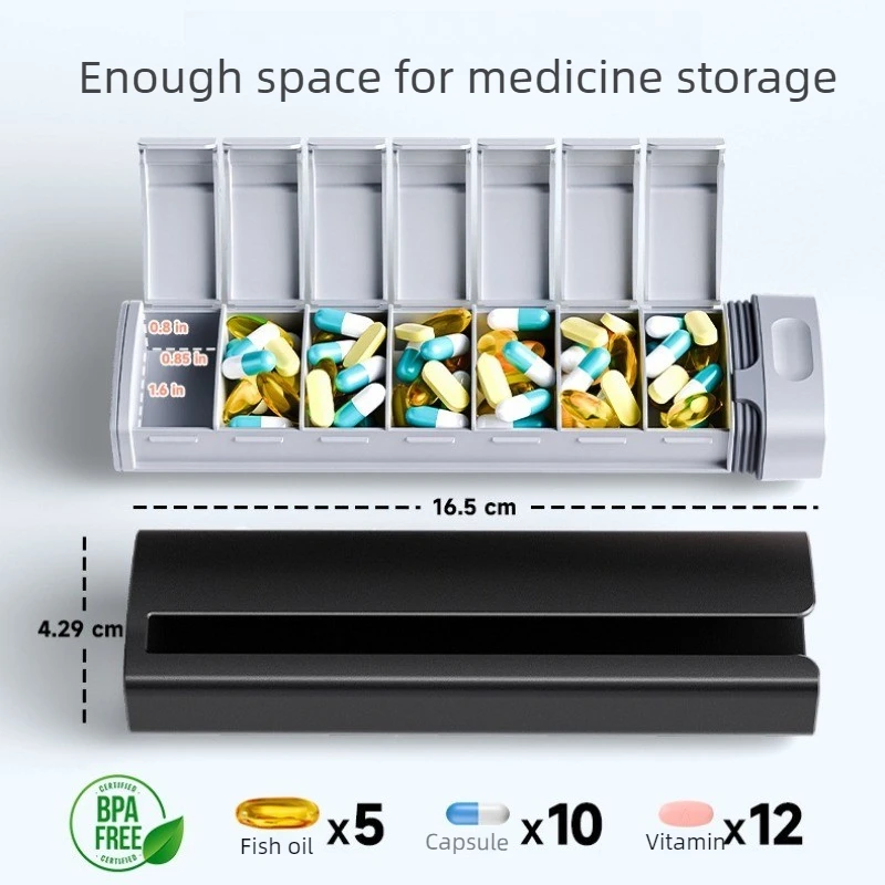 Premium Aluminum Alloy 7-Day Pill Organizer - Durable, Portable Medication & Vitamin Storage Case
