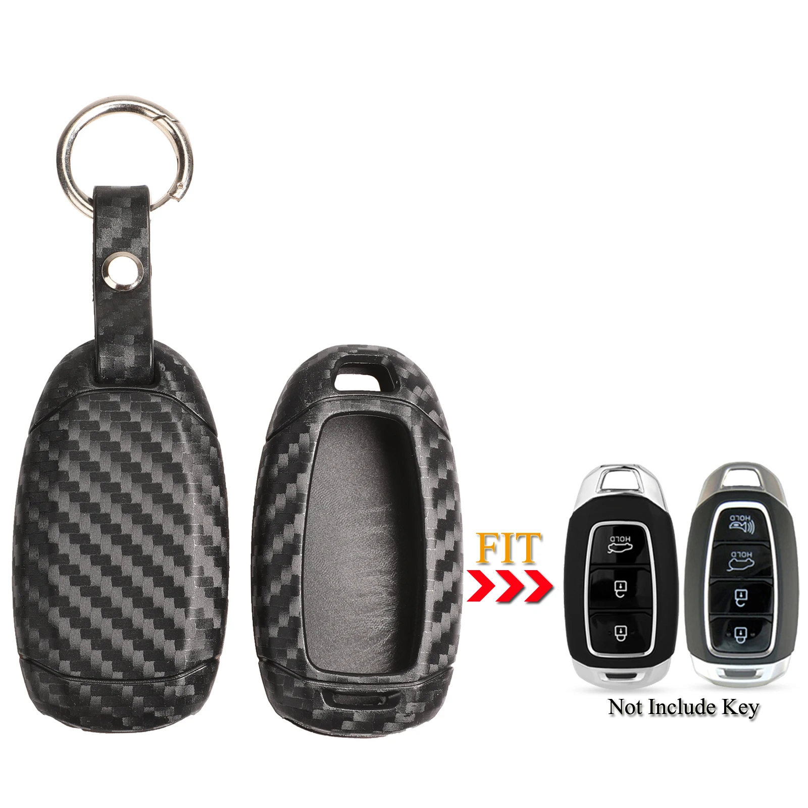 

jingyuqin Carbon Fiber Car Remote Key Fob Case Cover For Hyundai i30 i35 i40 Kona Azera Elantra Solaris Santa Car Accessories