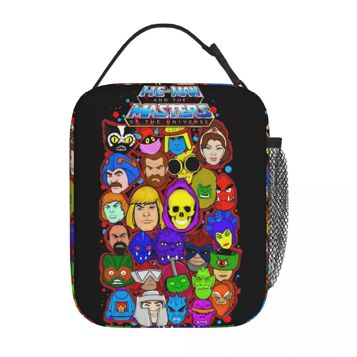 

Vintage Heman Character Collage Merch Insulated Lunch Bag Masters of the Universe He-Man Storage Box Cooler Thermal Lunch Boxes