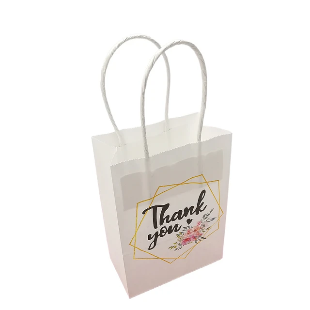 24 Pcs Thank You Wedding Gift Bags Bulk Wedding Paper Gift Bag with Handles  Thank You Paper Bags Wedding Welcome Bags Wedding Favor Bags for Guests