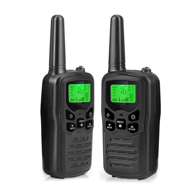 Long Range Adults Walkie Talkies Two-Way Radios with 22 Channels FRS LCD  Display with LED Flashlight for Field Biking Hiking