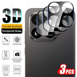 Protezione Curva in Vetro Temperato Nero per Obiettivo della Fotocamera 3D (3-Pezzi)