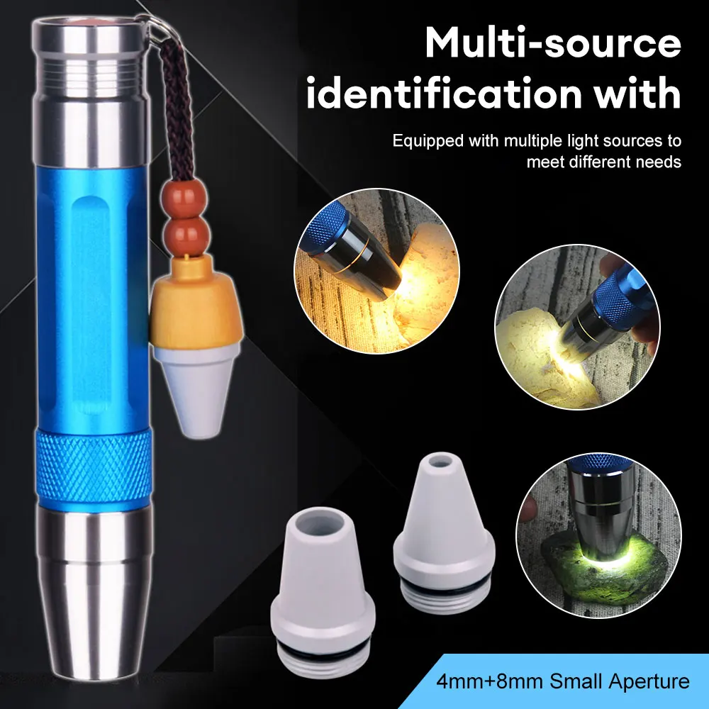 

Three Light Sources Lamp Flashlight 365/395NM Torch Jade Inspection Ultraviolet UV Light Identification Lamp LED Flashlight