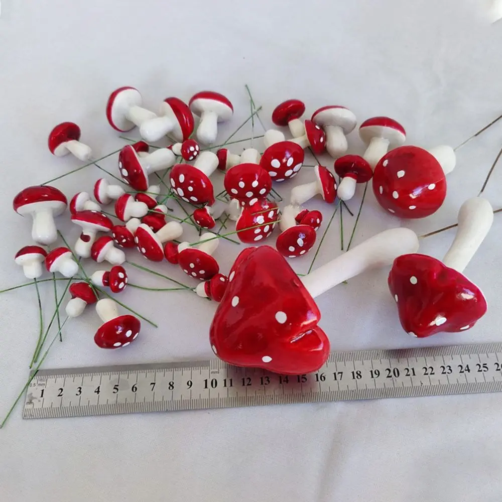 Schaum Simulierte Pilz Kuchen Topper Dessert Dekor Roten Pilz Cupcake Flagge Backen DIY Alles Gute Zum Geburtstag Kuchen Dekorieren – Detail 4
