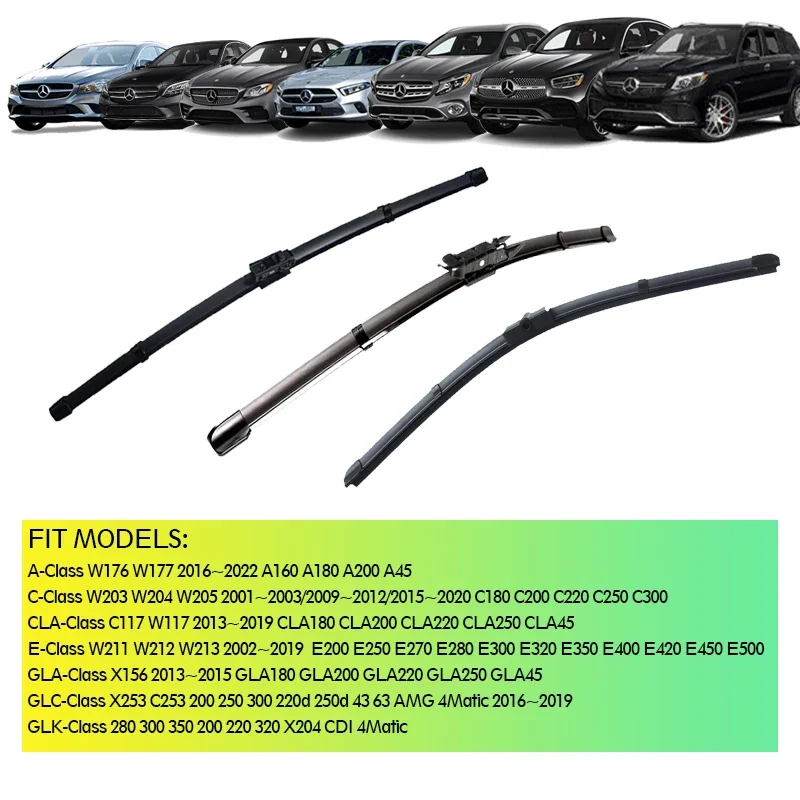Фото Автомобильные передние щетки стеклоочистителя для Mercedes Benz A C E CLA GLA CLC GLK Class klase лобовое стекло W176 W177 W203 W204 W205 C117 W212 W213 №2