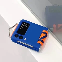 Ultra Thin Ring Wristband Shockproof Hard Back Phone Case for Samsung Z Flip7 (Klein blue)