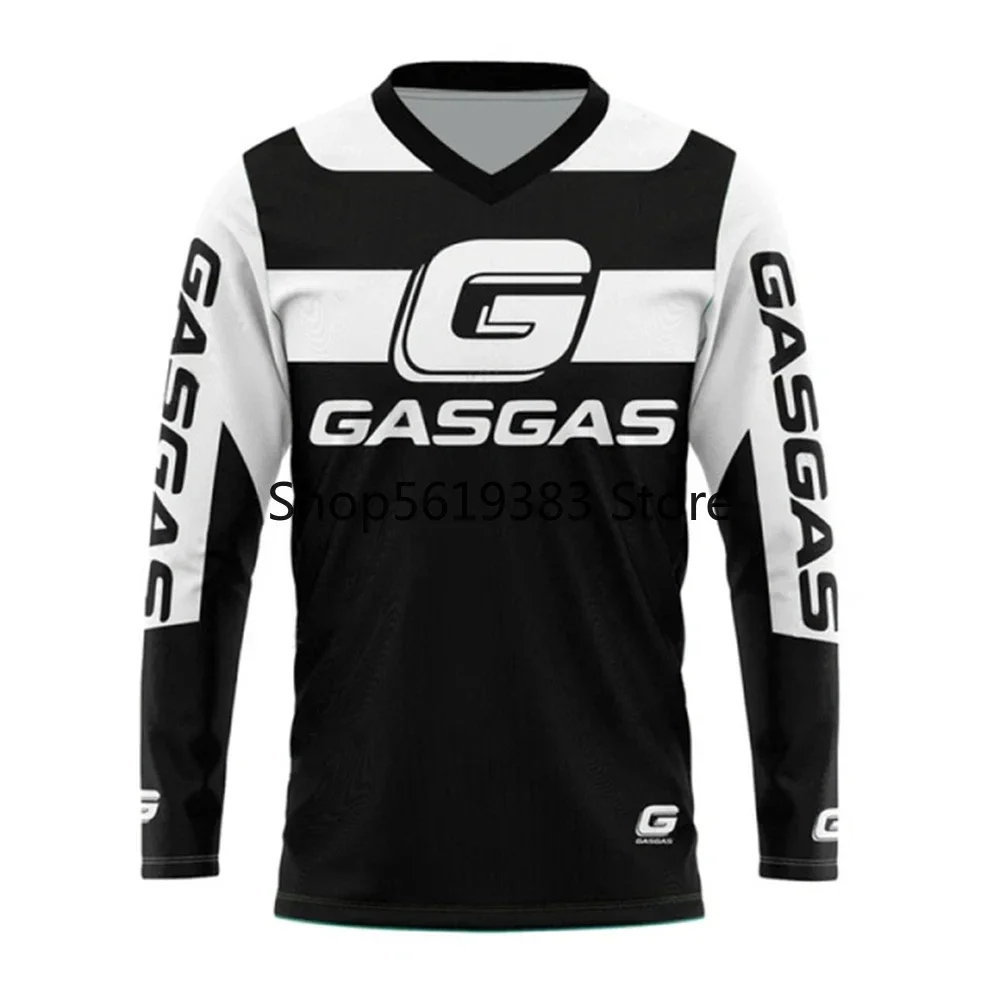 GASGAS Motorcycle Riding Clothing Downhill Bike MTB Jersey Men's Long Sleeve Cycling Shirt Maillot Ciclismo Hombre 2