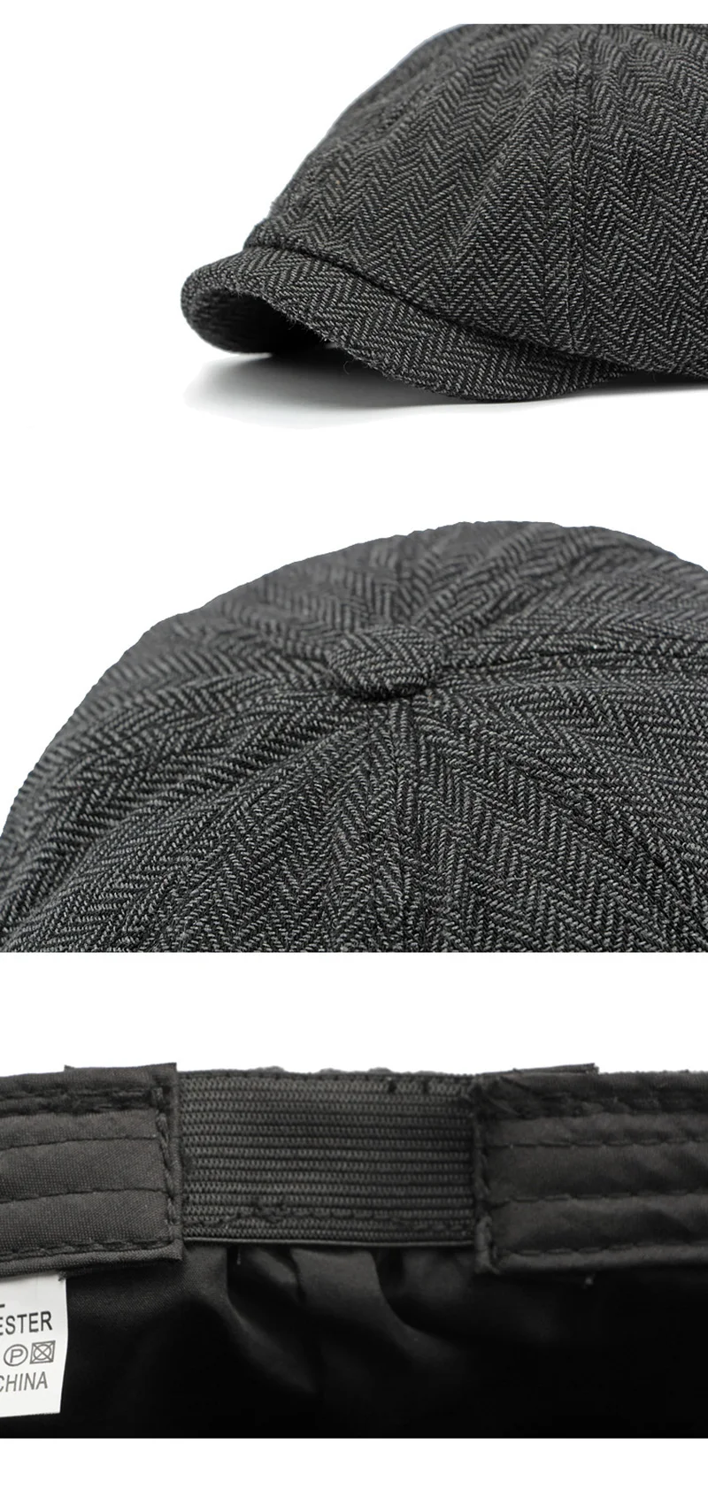 Twill flache Kappe für Männer Frauen Fischgräten muster Zeitungs jungen Kappen britischen Stil achteckigen Hut solide grün rot Detektiv Cabbie Baskenmütze Hut – Detail 20