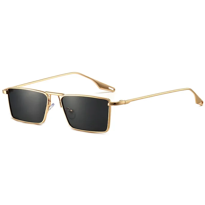 Lunettes De Soleil Carrées Rétro LEMLIN - Monture Fine Métal, Verres UV400 - Style Années 70-80 Unisexe