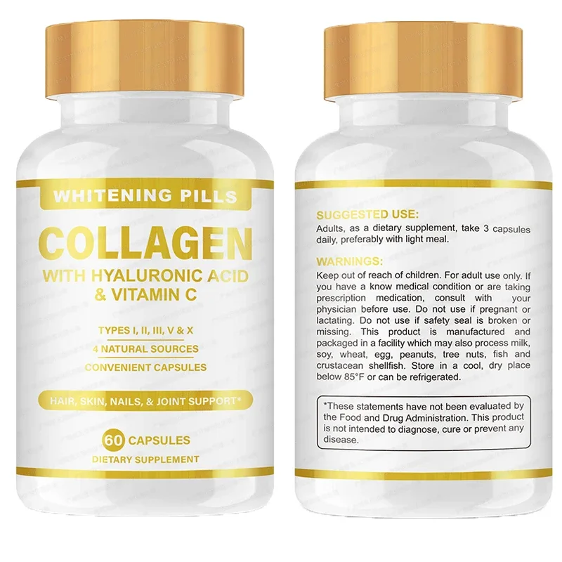 

1 флакон коллагеновые таблетки для отбеливания кожи усиливают иммунитет, способствует регенерации коллагена из человеческих волокон, улучшает текстуру кожи