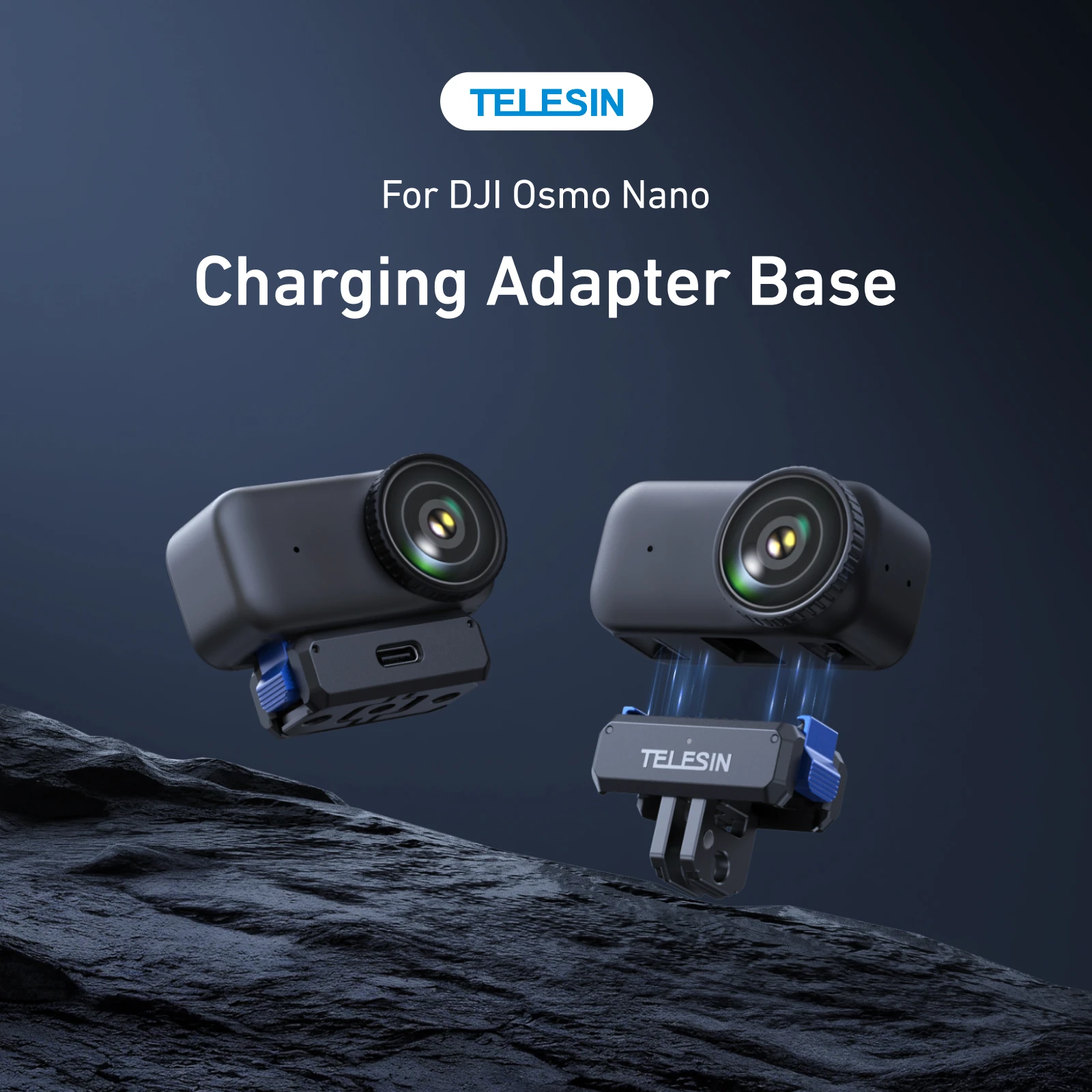 TELESIN For DJI OSMO Nano Magnetic Qucik Release Two Claw Charging Adapter Mount Dual Claw Interface Action camera accessories