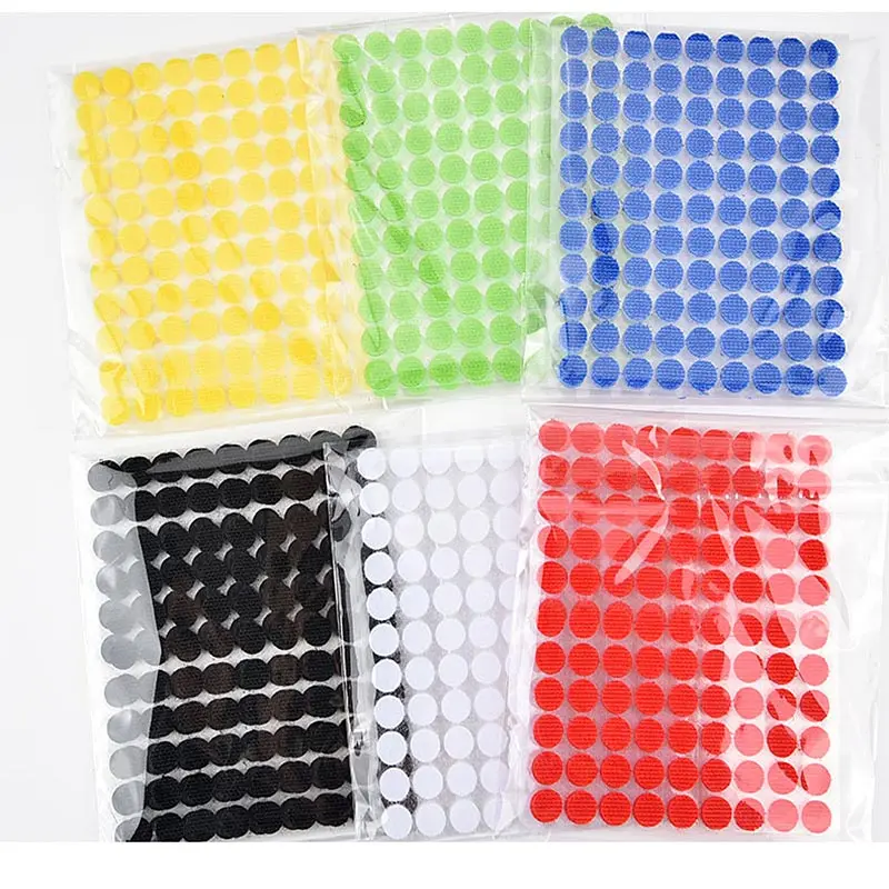 10mm Strong Self Adhesive Fastener Tape Round Dots Sticker Nylon Hook Loop Sticker Tape Sewing Craft DIY Accessories