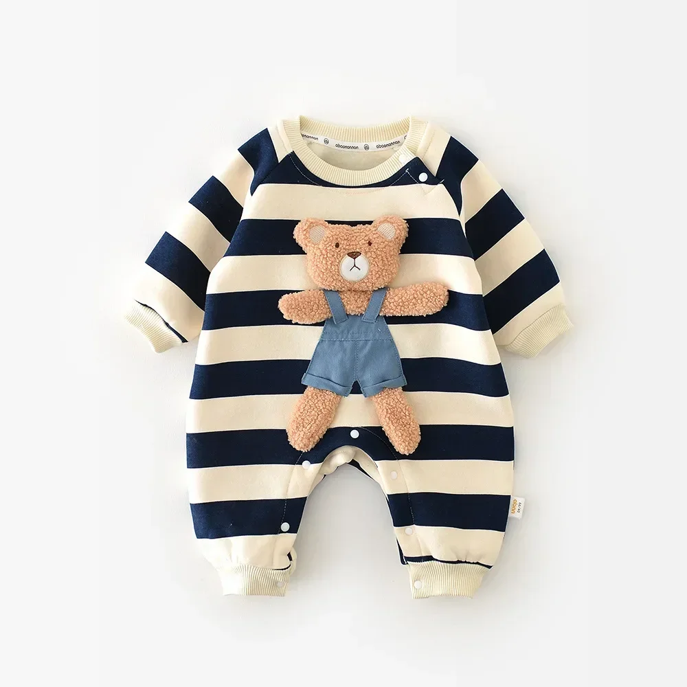 

Baby Romper for Boys Girls Clothes 2023 Spring Autumn Newborn Infant Cartoon Bear Applique Kids Cute Jumpsuits Bodysuits 3-24M