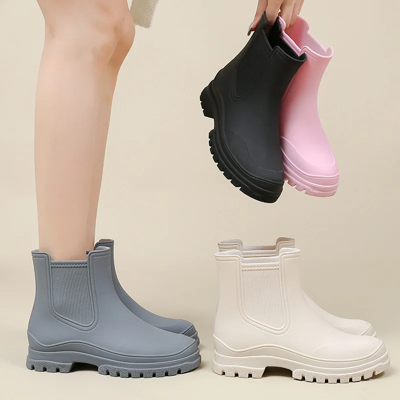 Rain Boots Women Waterproof Insulated Rubber Shoes Lady Garden Galoshes Chelsea Boot Female Fishing Water Shoe Botas Para Lluvia