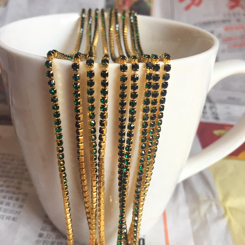 Elegant SS6 2mm Crystal Rhinestone Cup Chain for Jewelry and Fashion DIY Projects