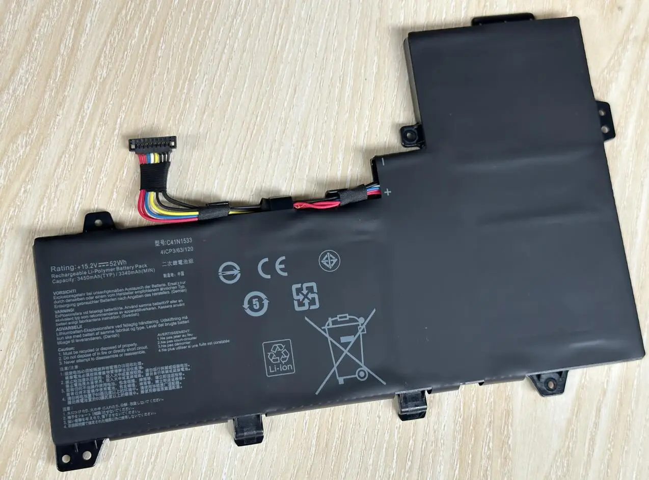 Bateria do Portátil para Asus Zenbook Flip Ux560uq Ux560ux Q526u Q524u Q534u Q534ux Ux560uq Ux560ux Ux560ux-fz025t 15.2v 52wh C41n1533 - Imagem 3