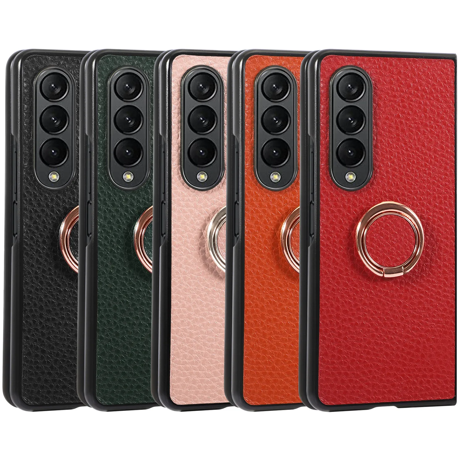 Z Fold4 Luxury Fashion Litchi Pattern Stand Custodia In Pelle Per Samsung Galaxy Z Fold4 Case Z Fold3 Cover Per Galaxy Z Fold 3