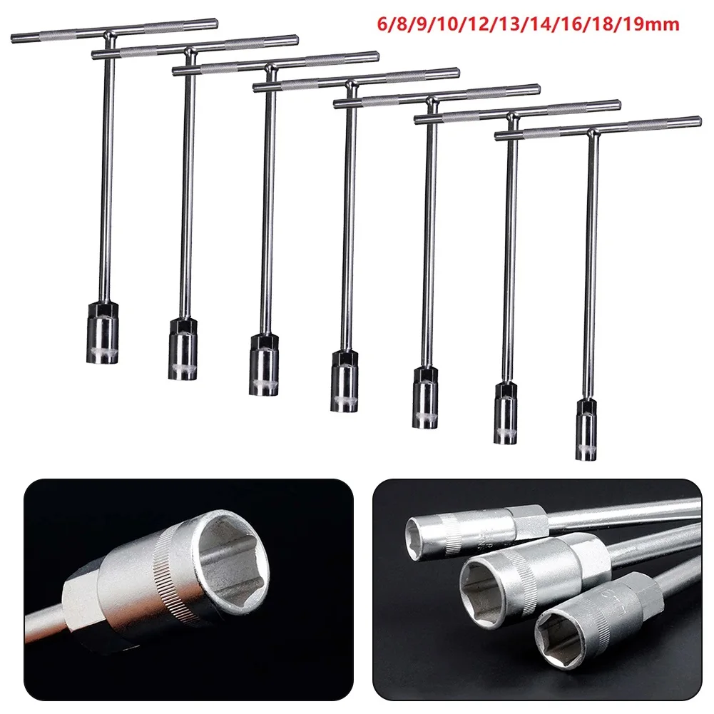 

1pcs 6mm-19mm T Type Universal Socket Wrench Steel Spanner Hand Tools For Auto Repair Hexagon Socket Wrench Hand Tools