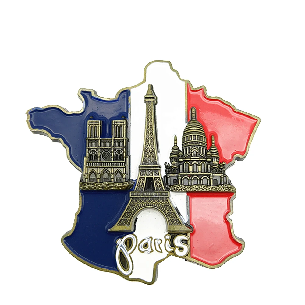 

1pcs Creative 3D Metal Magnet France Map Fridge Sticker Resin Sticker Paris Tourist Souvenir Home Decoration Dropshipping