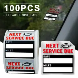 5/100pcs Oil Change Maintenance Service Reminder Stickers Practical Universal