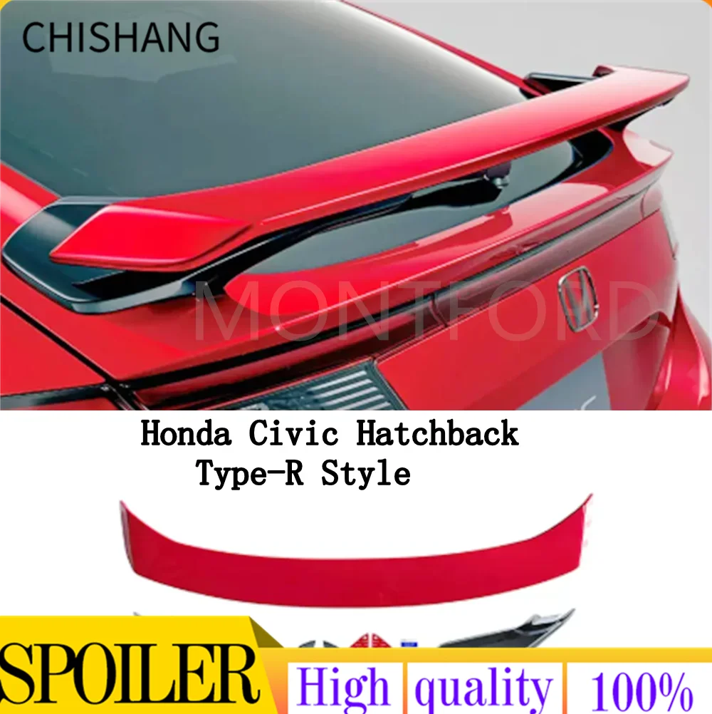 Per Honda Civic Hatchback Type-R Style 2022 2023 Spoiler Per Bagagliaio Dell'Auto Abs Auto Posteriore Tronco Ala Accessori Spoiler