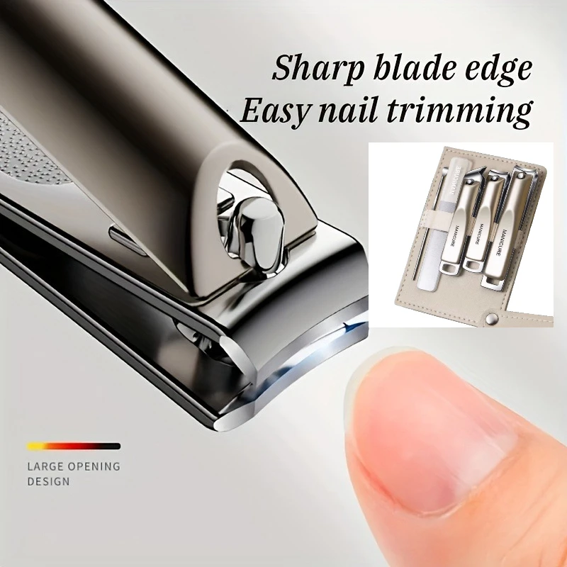 1/5pcs Professional Manicure and Pedicure Kit Includes Nail Clipper Nail File and Ear Pick Portable Storage Case  Beauty Care 5