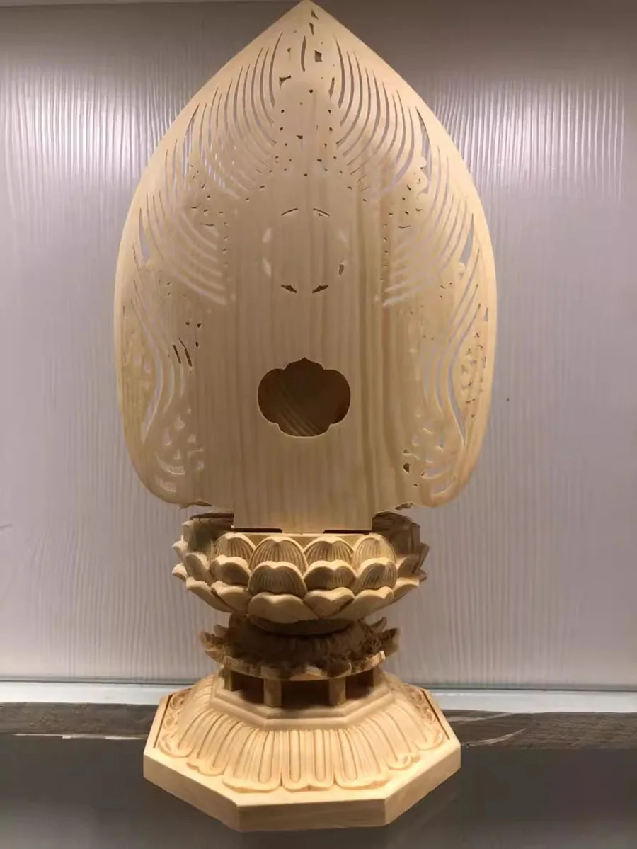 Solid Wood Carving Ruyi Six-armed Guanyin Bodhisattva Statue,Wooden Hand-carved Buddha Statue, Chinese Home Feng Shui Statue,