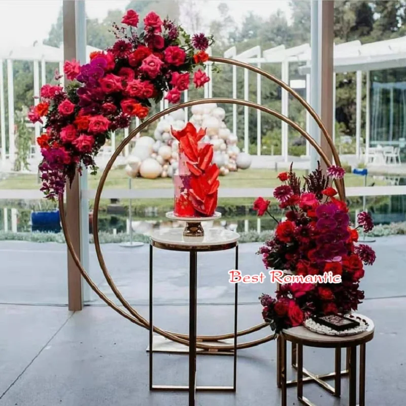 New wedding props iron arch outdoor wedding decoration flower door catwalk lead Mori stage background arrangement