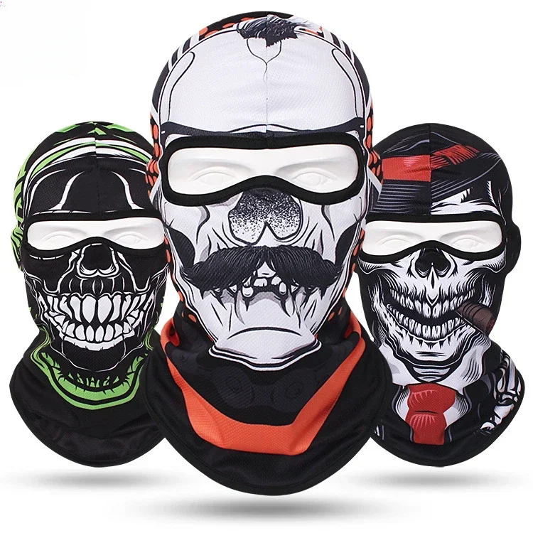 Skull Bandana Balaclava Men Women Ski Mask Windproof Sports Scarf Riding Full Face Cover Fishing Hiking Neck Gaiter Face Shield