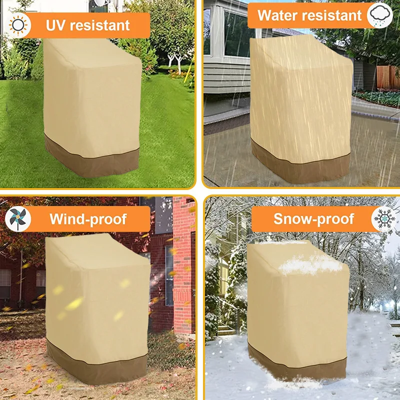 210D Stacked Chair Cover chair cover patio furniture cover chair dust cover With Color Matching Rocking Cover Outdoor Garden Courtyard Sun Chair Furniture Dust Sofa Covers
