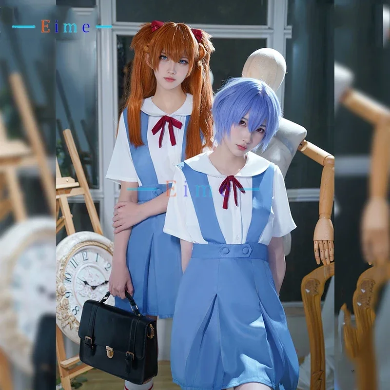 Anime Eva Cosplay Kostüme Asuka Langley Soryu Ayanami Rei Schuluniform Hemd Kleid Mädchen Frauen Halloween Kostüm Anzüge