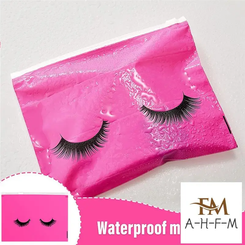50 Pieces Eyelash Aftercare Bags Plastic Makeup Bags Toiletry Makeup Pouch Cosmetic Travel With Zipper 2