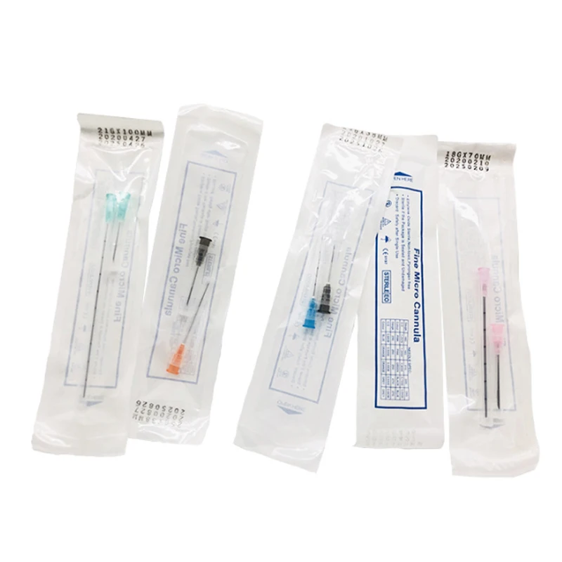 Disposable Cannula 50pcs Factory Disposable Blunt-tip Cannula 22g 23G 25G 27G 18G 50mm/70 Blunt Fine Micro Body Piercing Needles Cannula Syringe