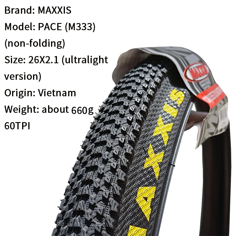 Maxxis M333 PACE Mtb Bicycle Tire 26 * 1.95 26 * 2.1 27.5 X1.95