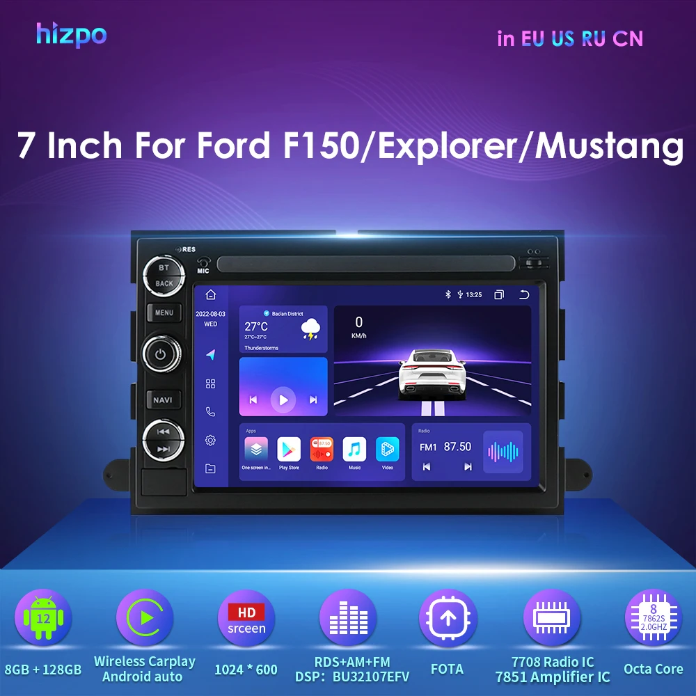 

Hizpo Android Auto Estereo 2 Din Multimedia Player For Ford F150 Explorer Edge Escape Sport Lincoln Expedition Mustang Car Radio