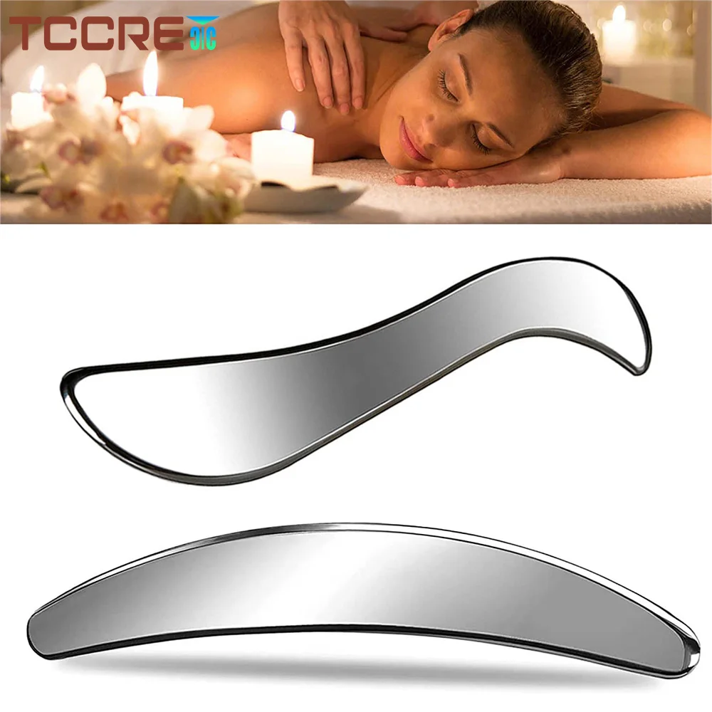 Stainless Steel Gua Sha Guasha Plate Massager Tool Scraper Physical Therapy Loose Muscle Meridian Massage Machine Spa Board Tool